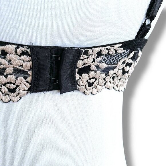 Wacoal 34C Bra Black White Embrace Lace Floral Unlined Underwire 65191 - Picture 7 of 8